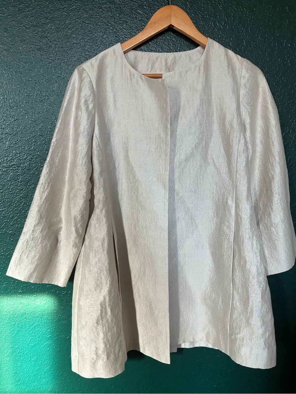 Eileen Fisher Elegant Shimmering Light Cream Jacket NWT SIZE:S